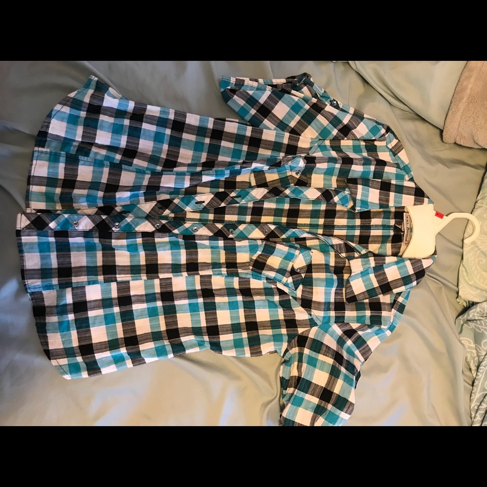 Blue button down